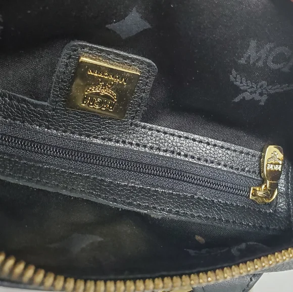 MCM Grained Calfskin Studded Boston Handbag - Picture 9 of 12